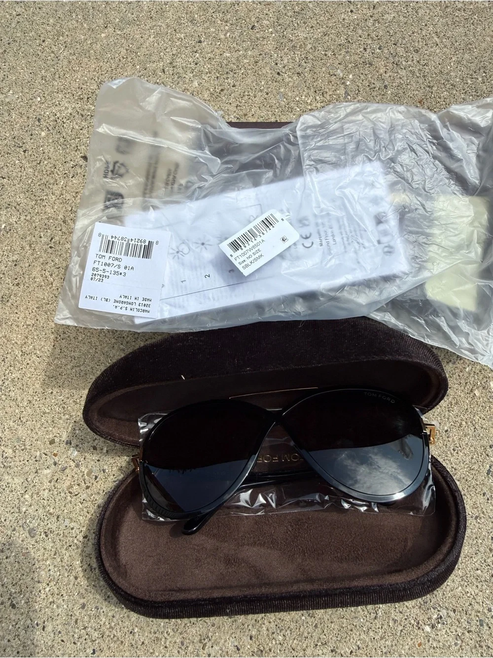 NEW Tom Ford Rickie Black and Gold Aviator Sunglasses